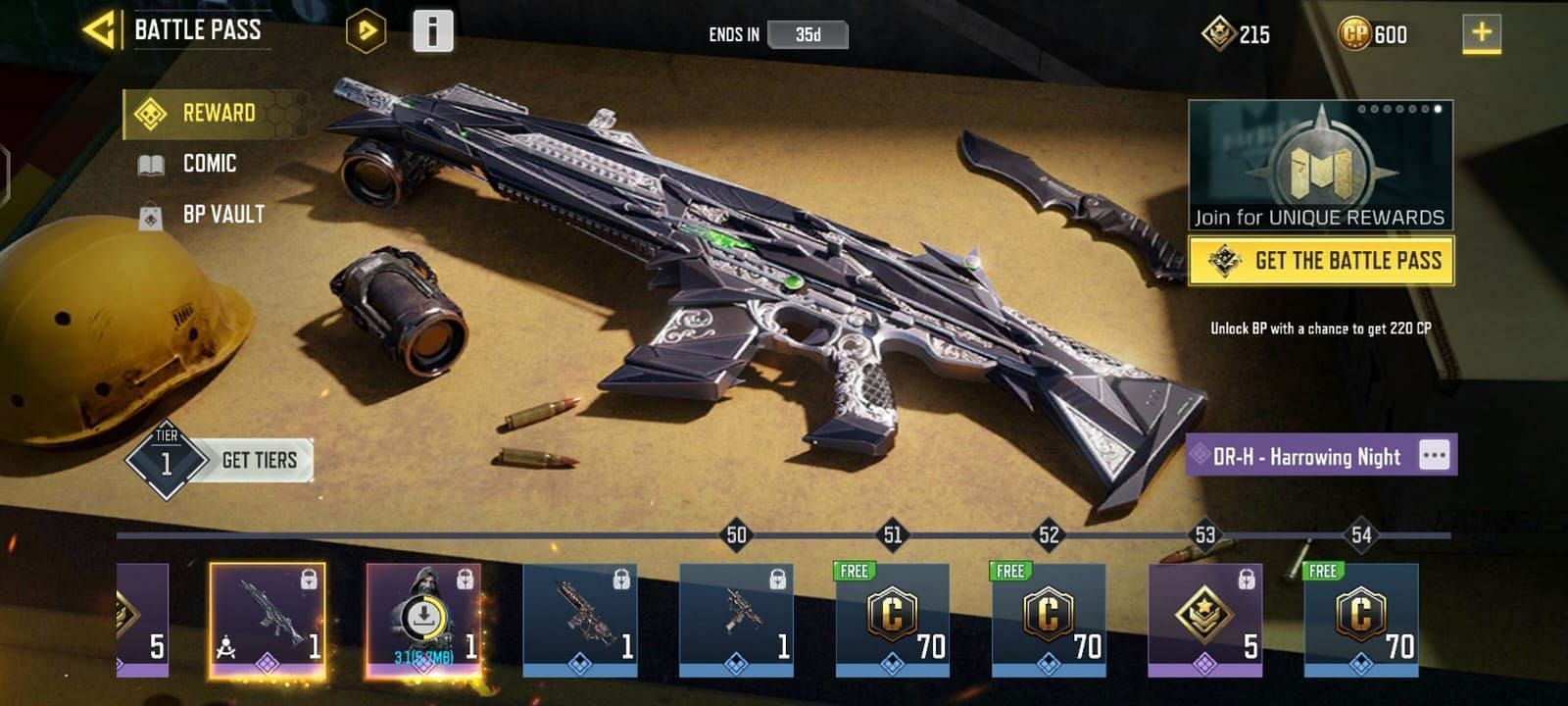 COD Mobile Season 4: Veiled Uprising Battle Pass rewards at Tier 50 (Image via Activision)