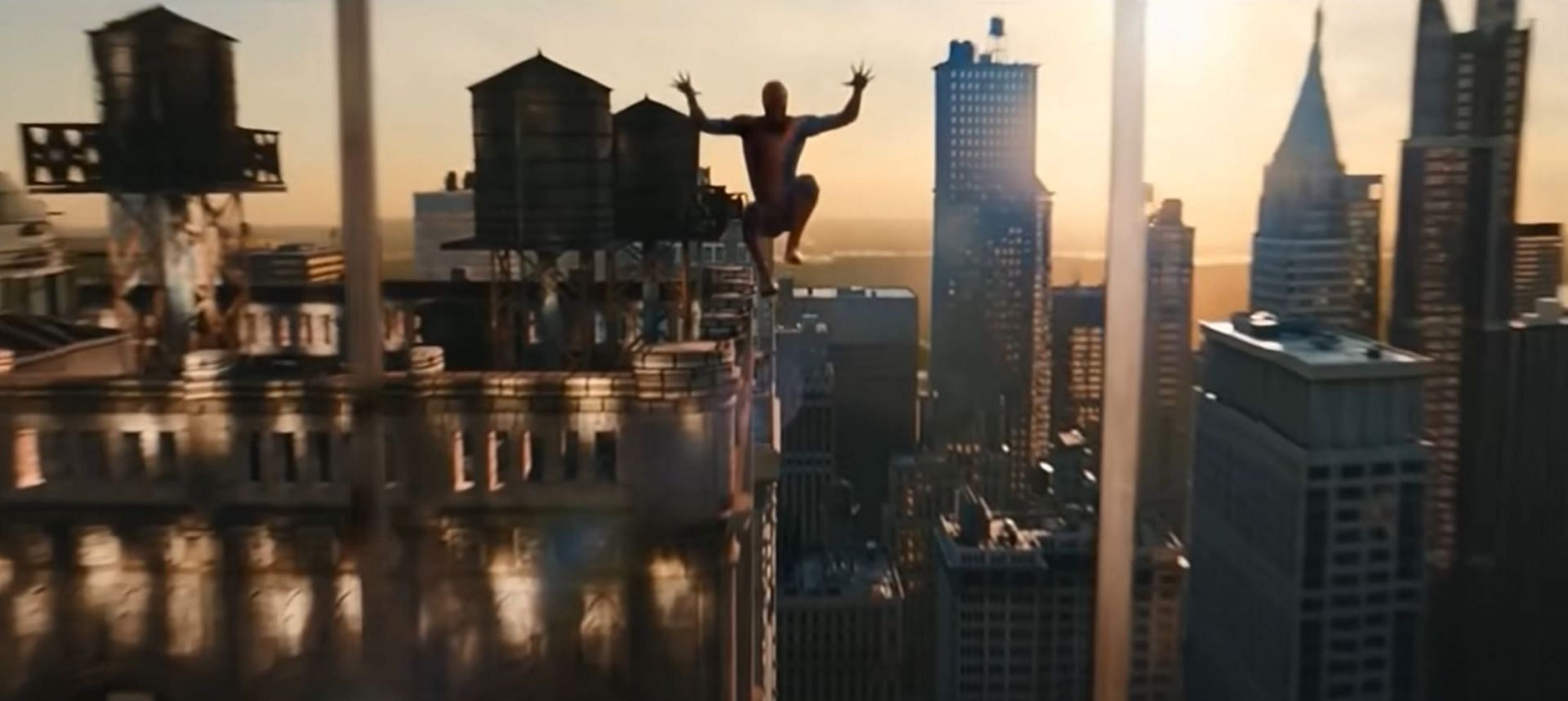 Peter swinging in his hometown (Image via Marvel)