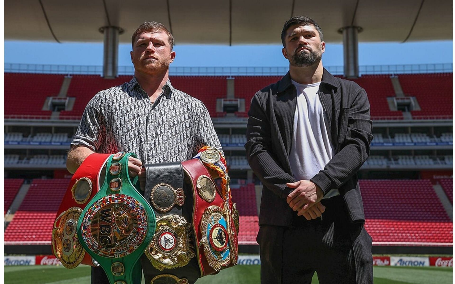 Canelo Alvarez (L), and John Ryder (R).