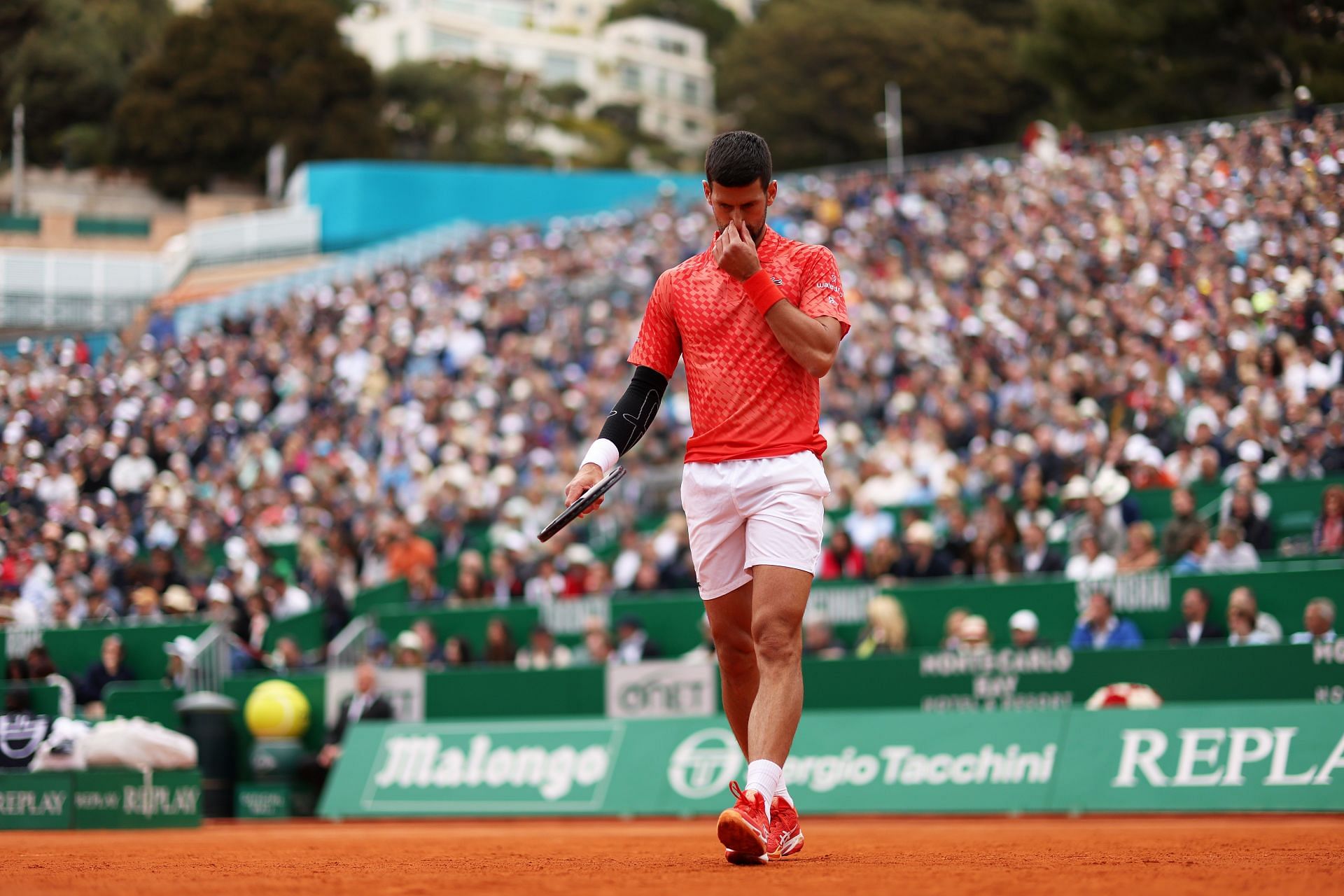 Novak Djokovic during his match against Lorenzo Musetti