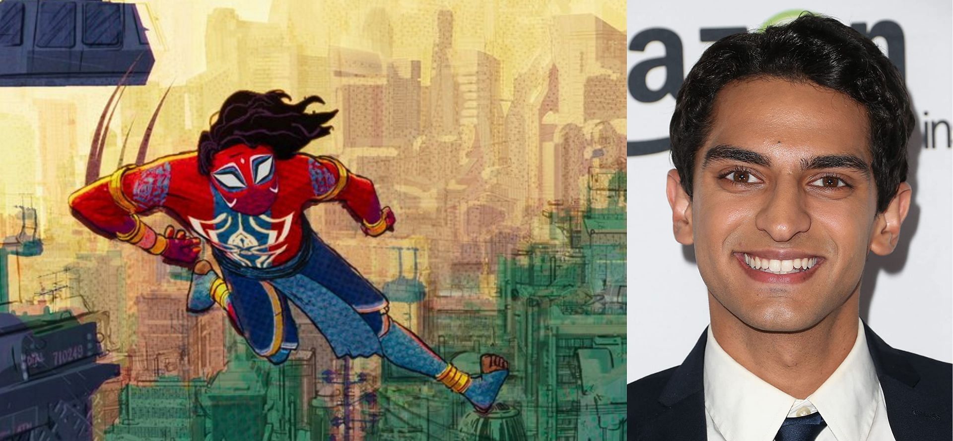 Spider-Man India makes his first debut outside of the comics in Spider-Man: Across the Spider-Verse (Images via iMDb/Sony)