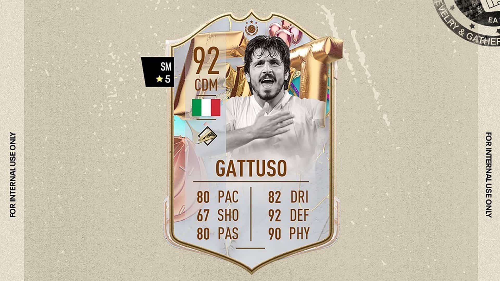 FIFA 23 players can add an amazing card to their squads after completing the Gennaro Gattuso FUT Birthday Icon SBC (Image via EA Sports)