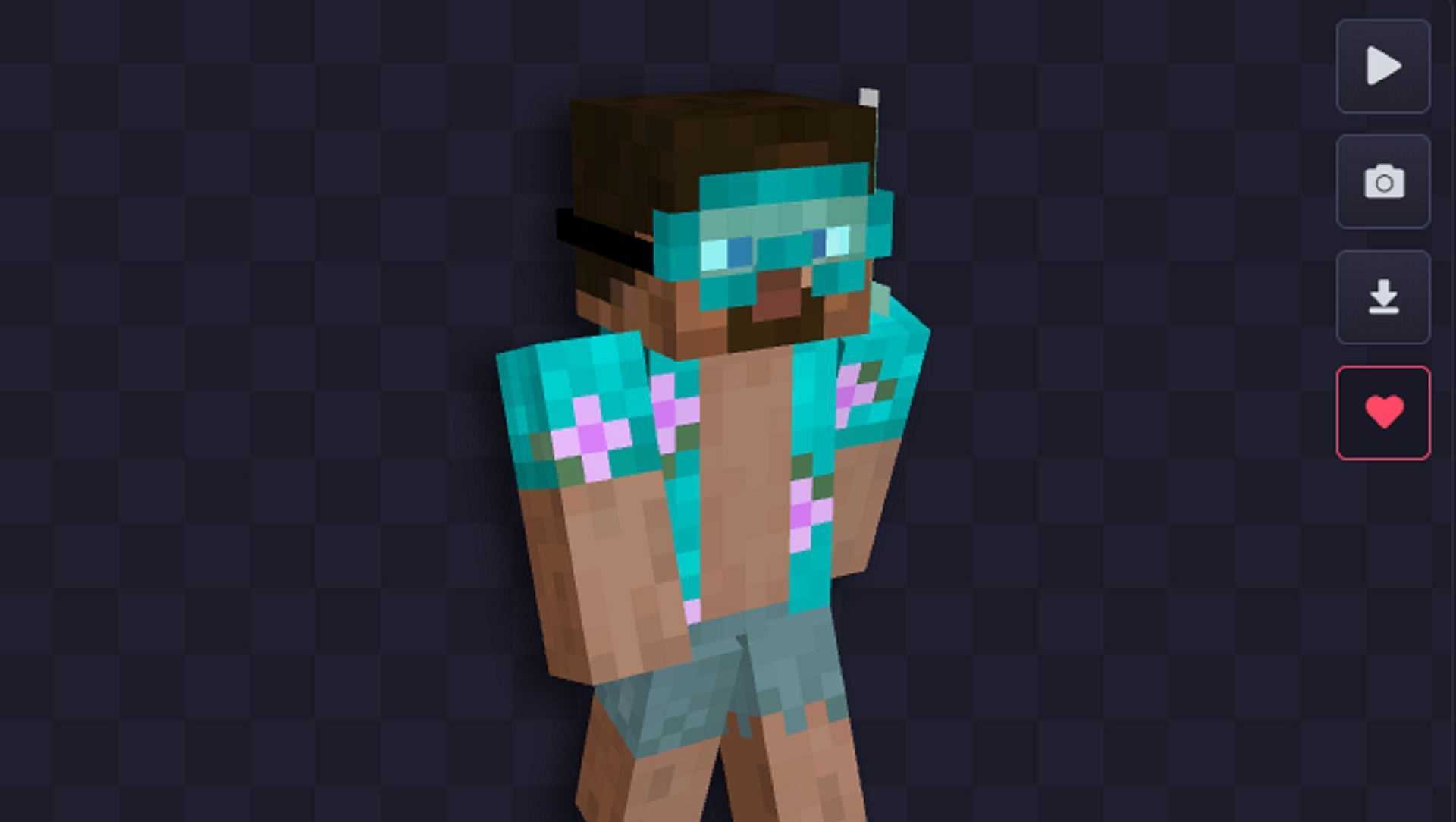 Steve fits right into a tropical waterside setting with this skin (Image via NameMC)