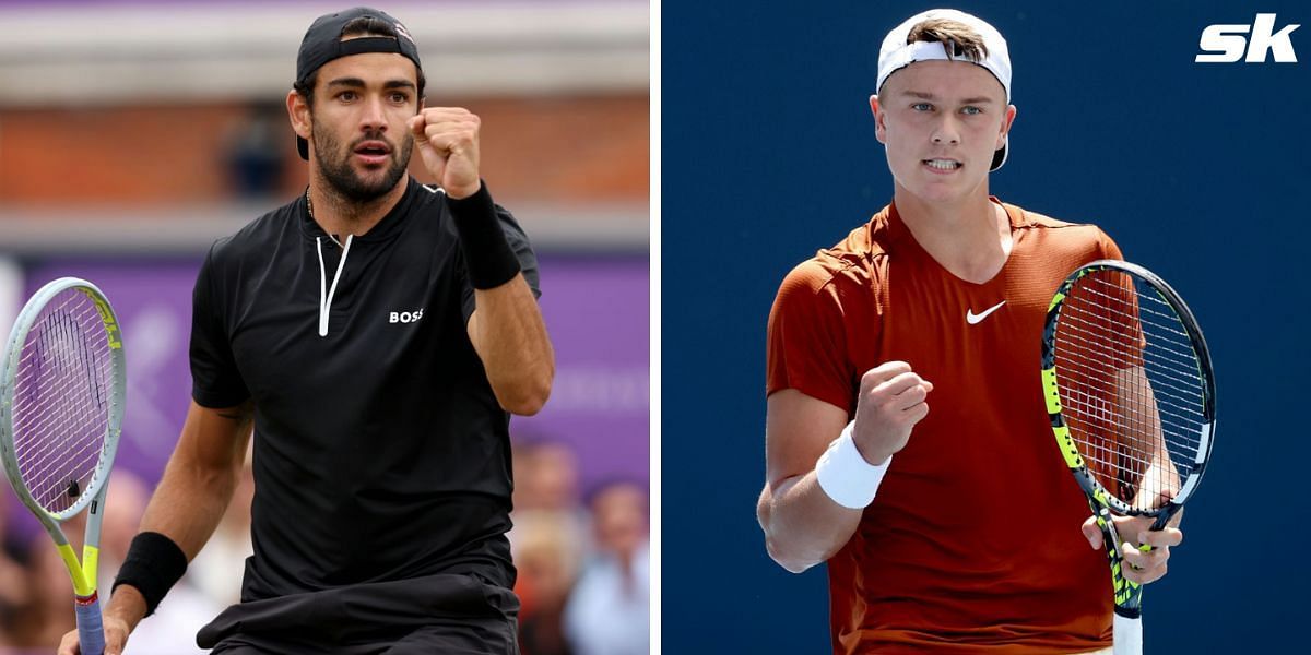 Berrettini (left) takes on Rune on Thursday.