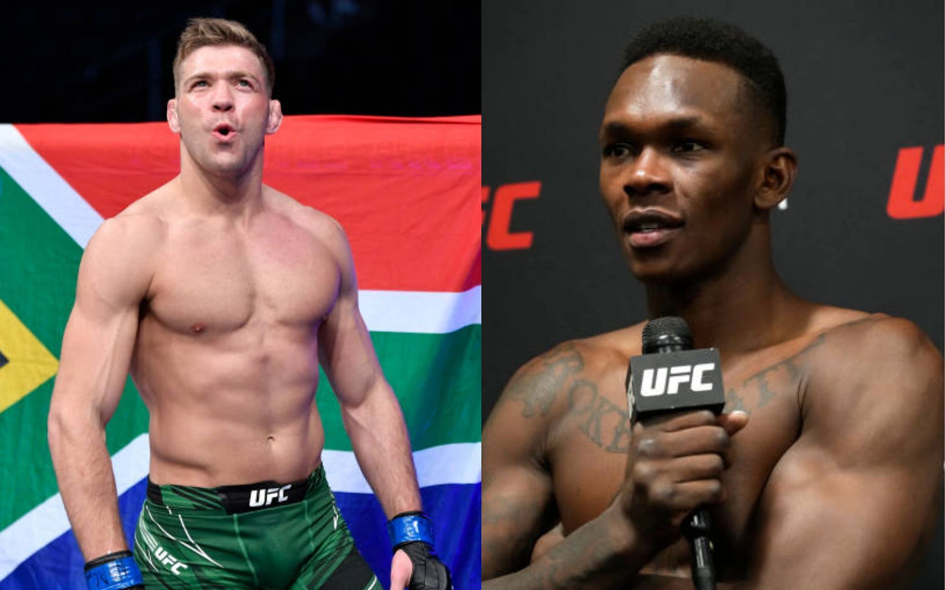 Dricus du Plessis (left) and Israel Adesanya (right)