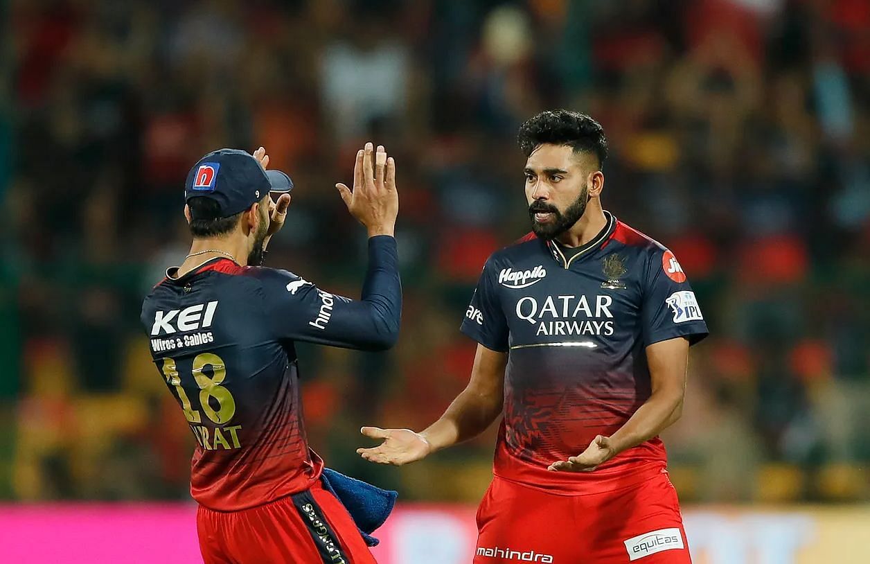 Mohammed Siraj [right] was the pick of the RCB bowlers