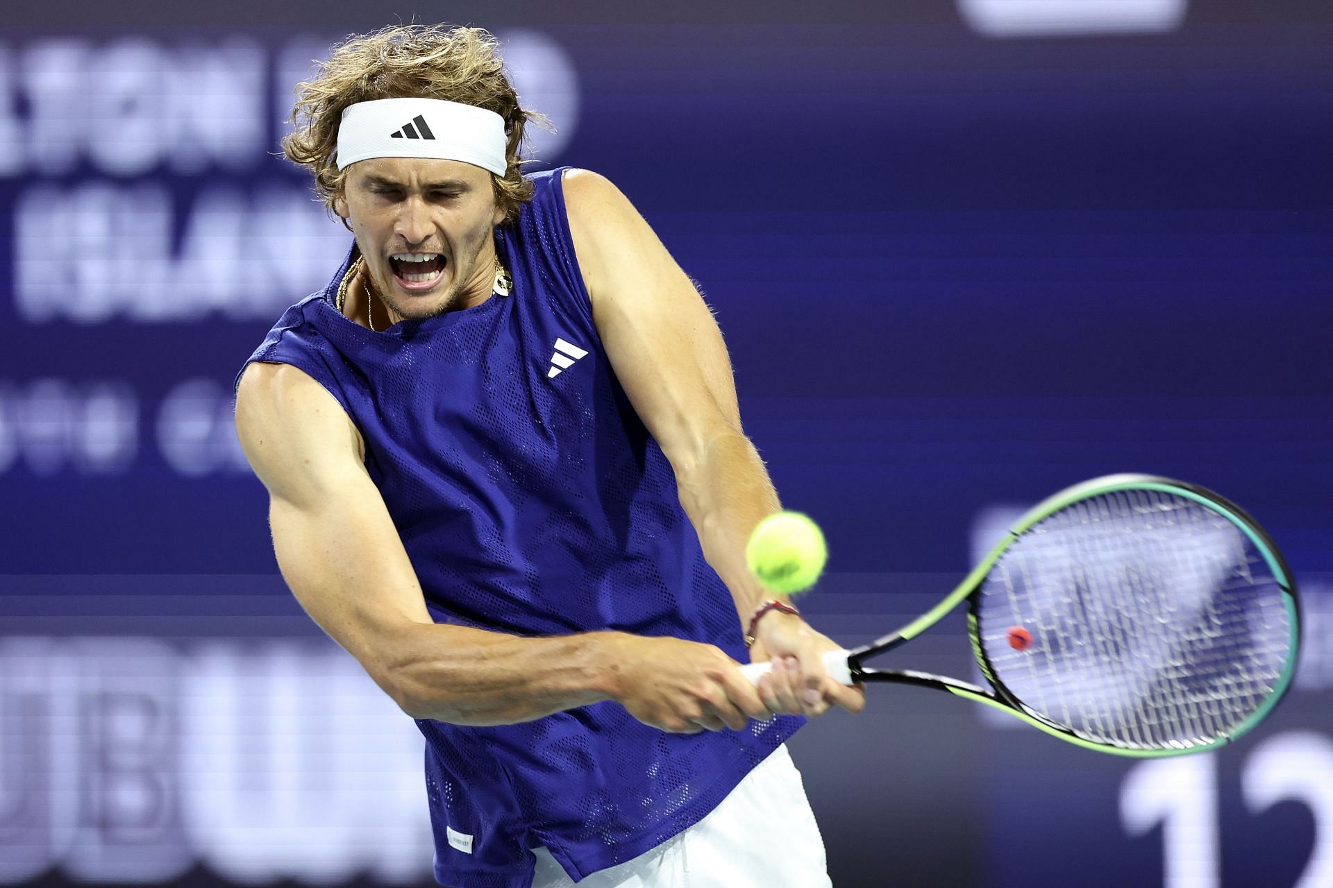 Zverev in action at the Miami Open