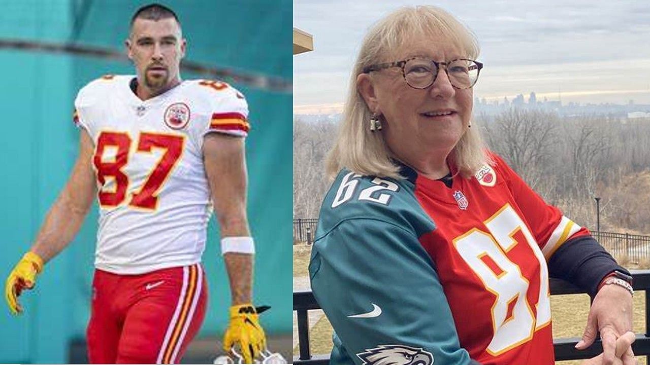 Travis Kelce is now placing blame on his Mom, Donna for his bad attempt at throwing the first pitch. 