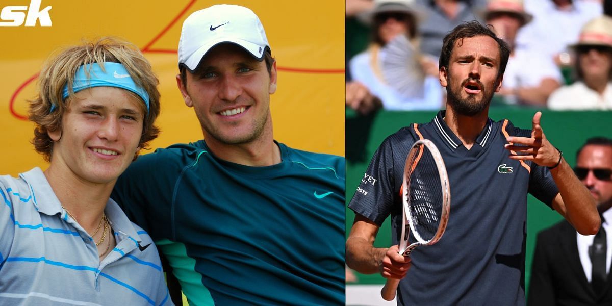 (From L-R) Alexander Zverev, Mischa Zverev and Daniil Medvedev 