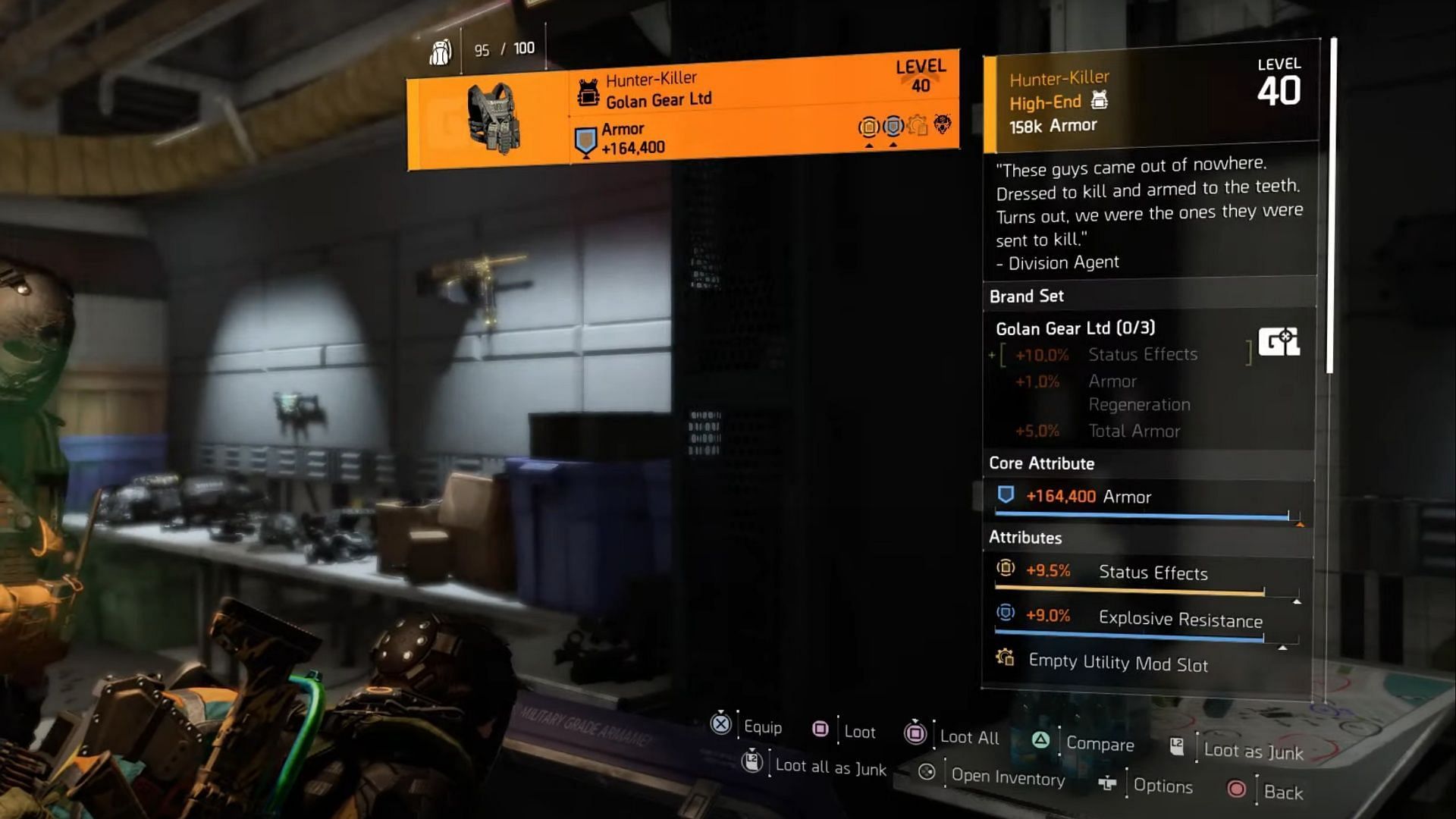 Rewards from the Off-White key chest in The Division 2 (Image via YouTube/GCROCK)
