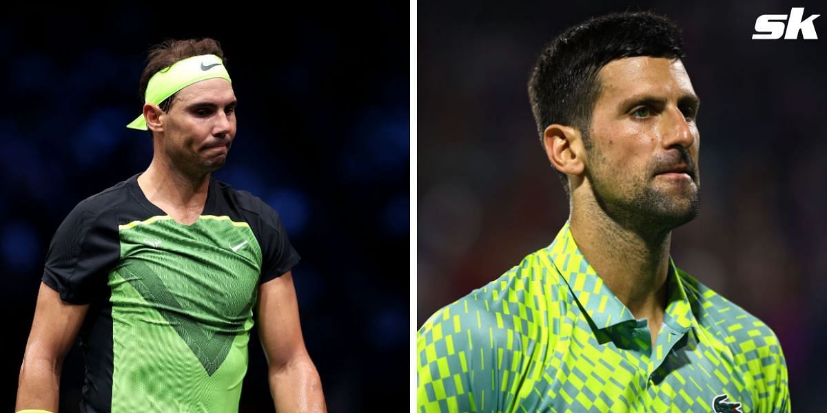 Nadal (left) and Djokovic will be two big absentees at the 2023 Madrid Masters.