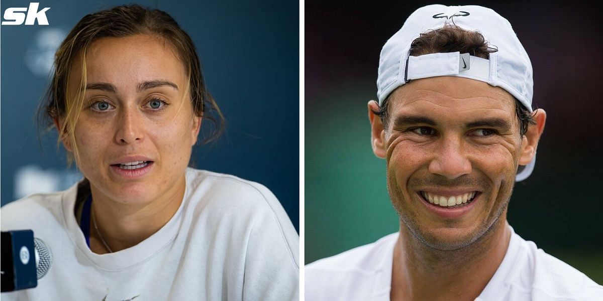 Paula Badosa (L) and Rafael Nadal