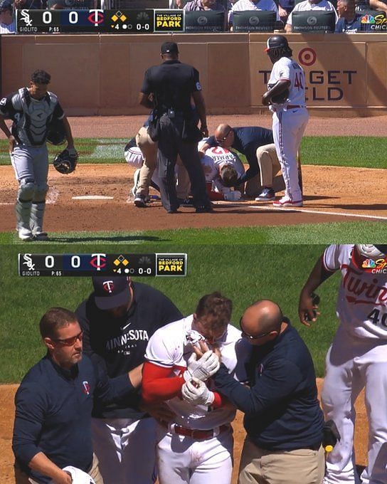 Twins' Farmer hit in jaw by 92 mph fastball vs. White Sox North News -  Bally Sports