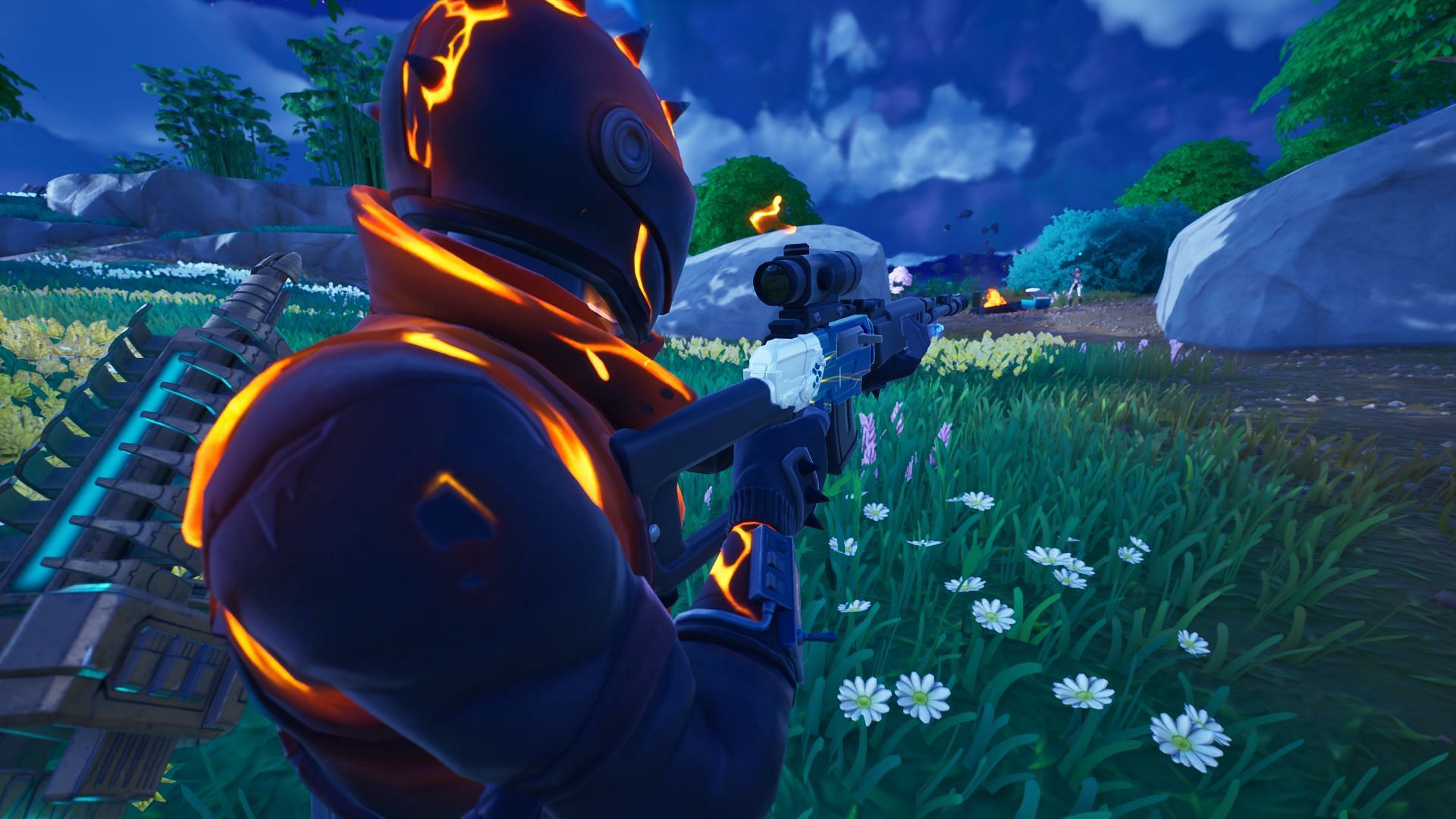 Get into a good position before unleashing a barrage of bullets (Image via Epic Games/Fortnite)