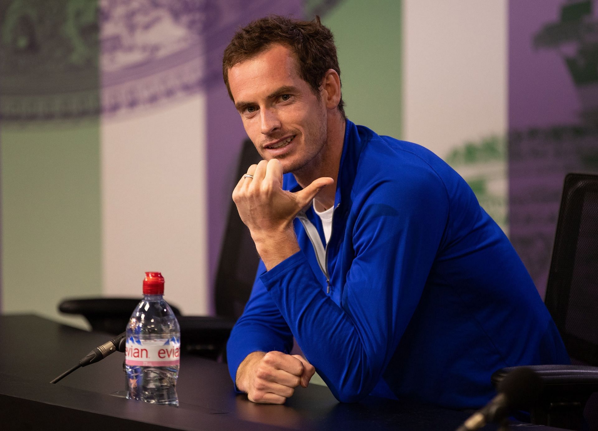 Andy Murray fields questions from the media
