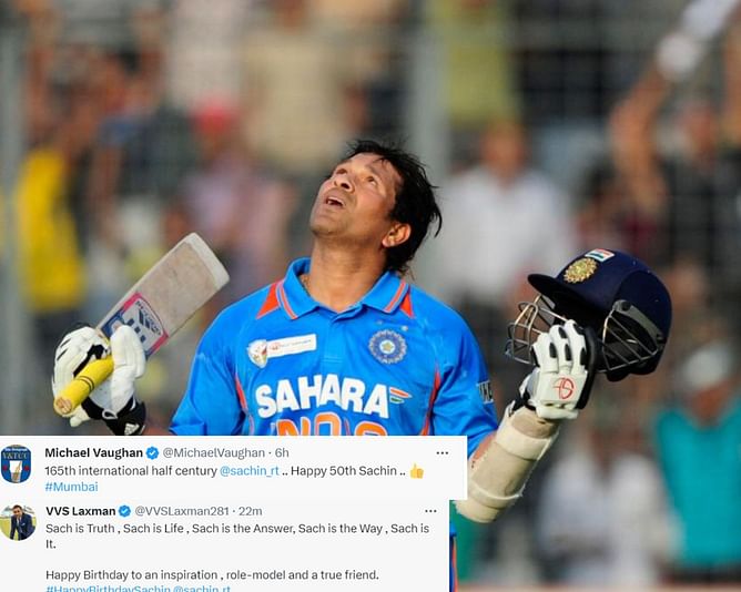 "Time to raise the bat and acknowledge the crowd" - Cricketing fraternity celebrates batting maestro Sachin Tendulkar's 50th birthday