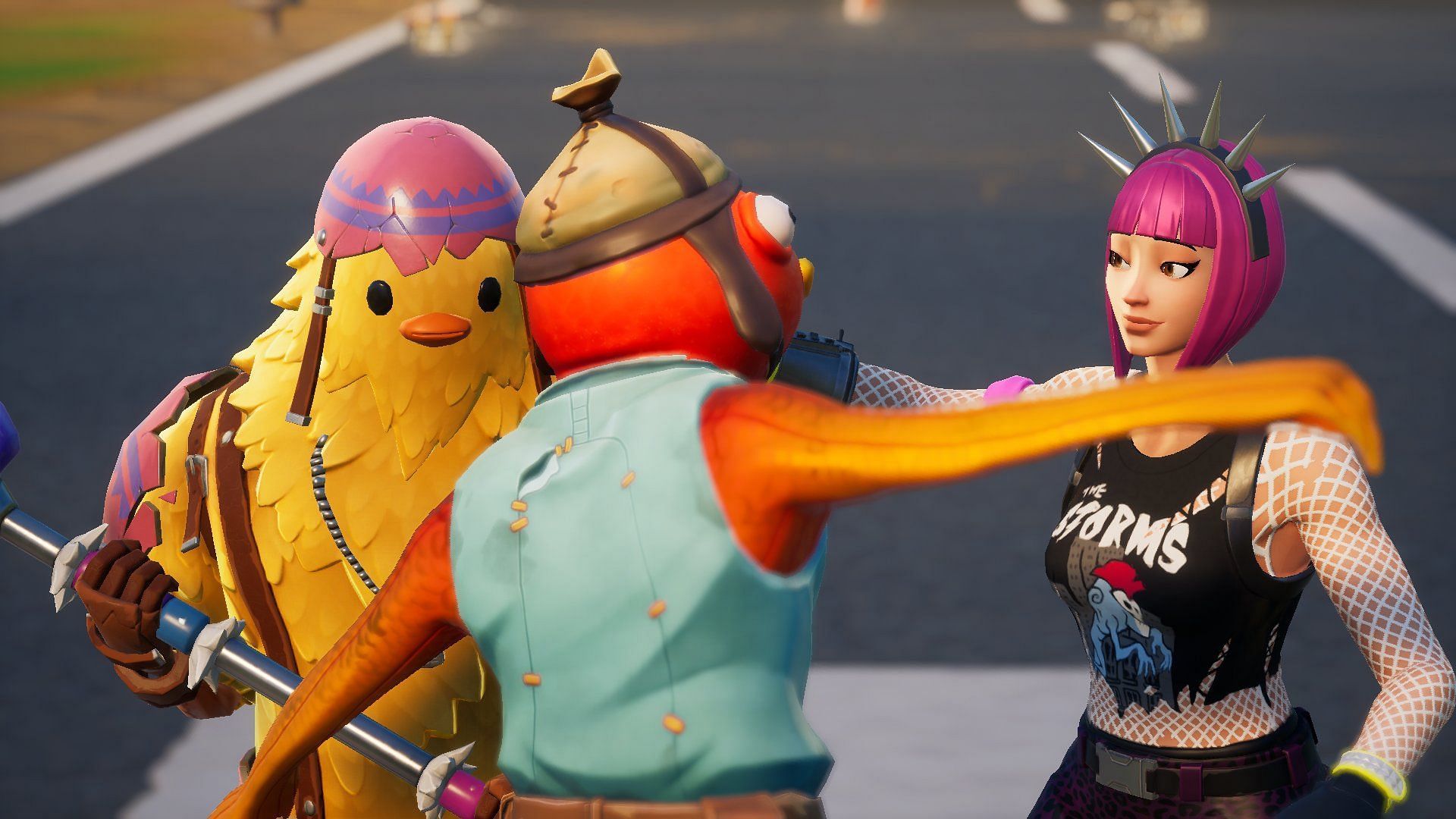 The most wholesome three-way encounter in Fortnite Chapter 4 Season 2 (Image via Twitter/oo0Sheena0oo)