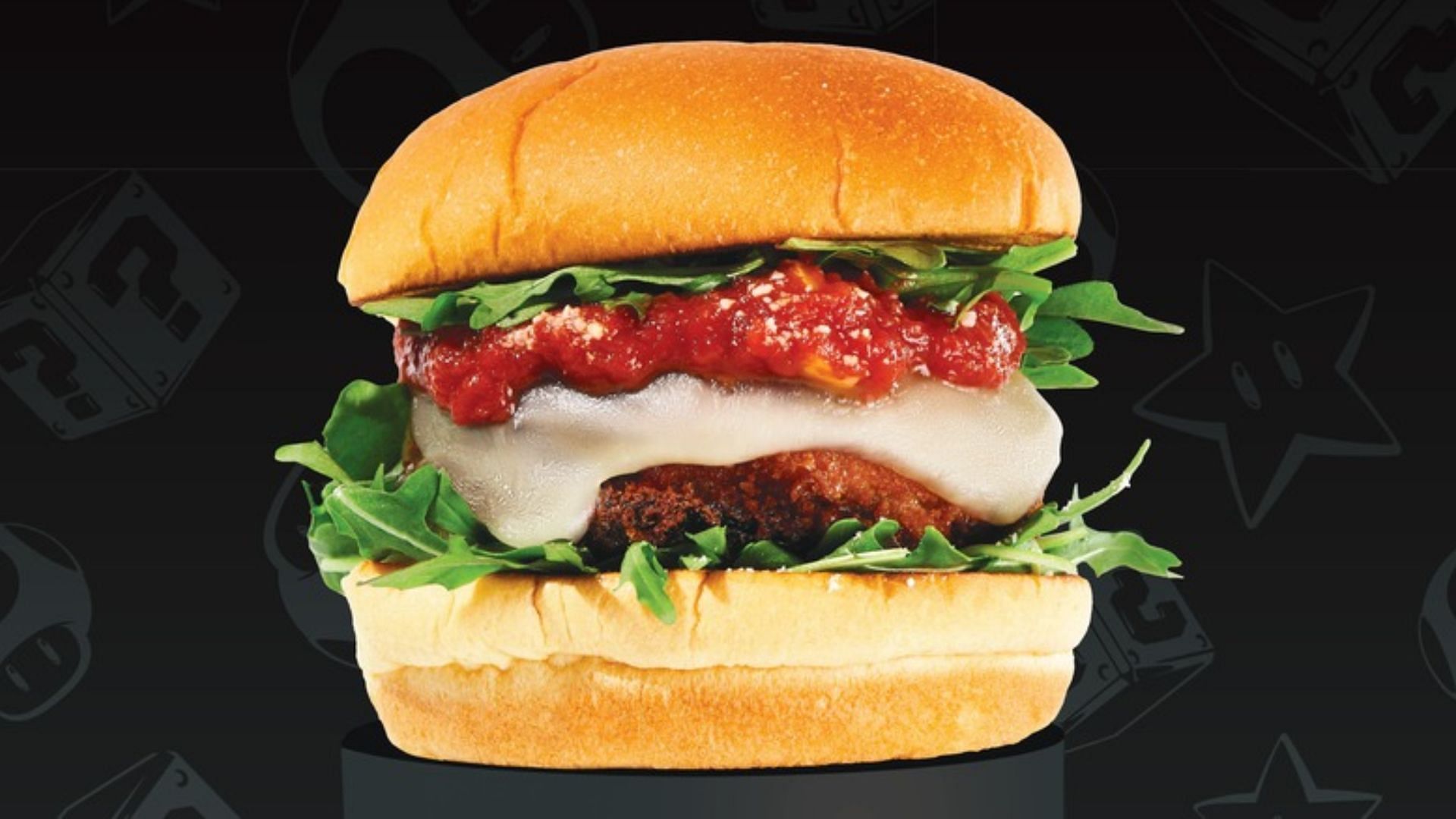 the new Shroom Burger from the super exclusive Super Mario Bros menu (Image via Shake-Shack)