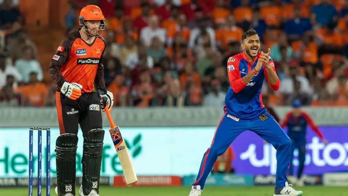 Axar Patel celebrating a wicket against SRH in previous game, Courtesy: Indian Premier League