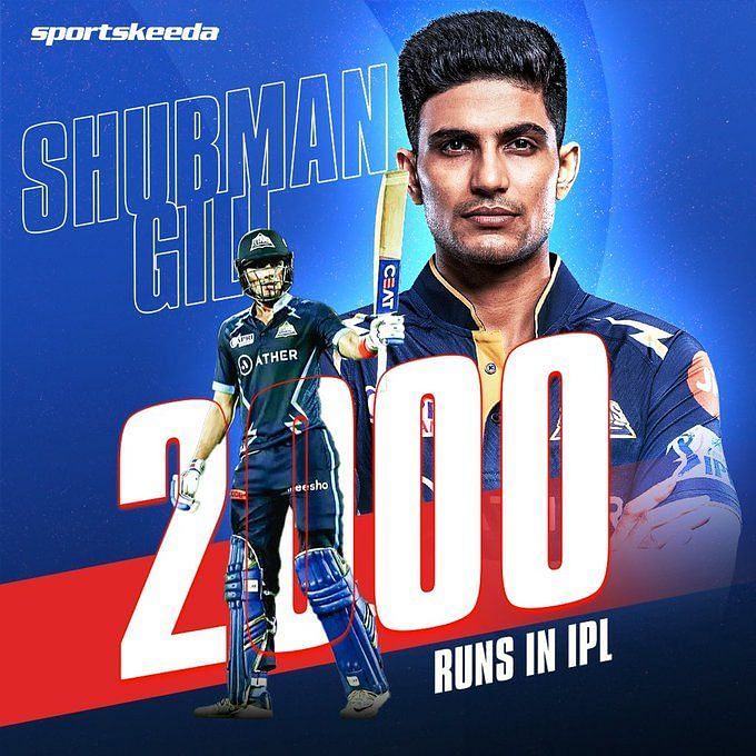 Shubman Gill completes 2000 runs in IPL during GT vs KKR