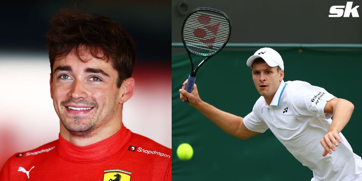 Charles Leclerc (L) and Hubert Hurkacz (R)