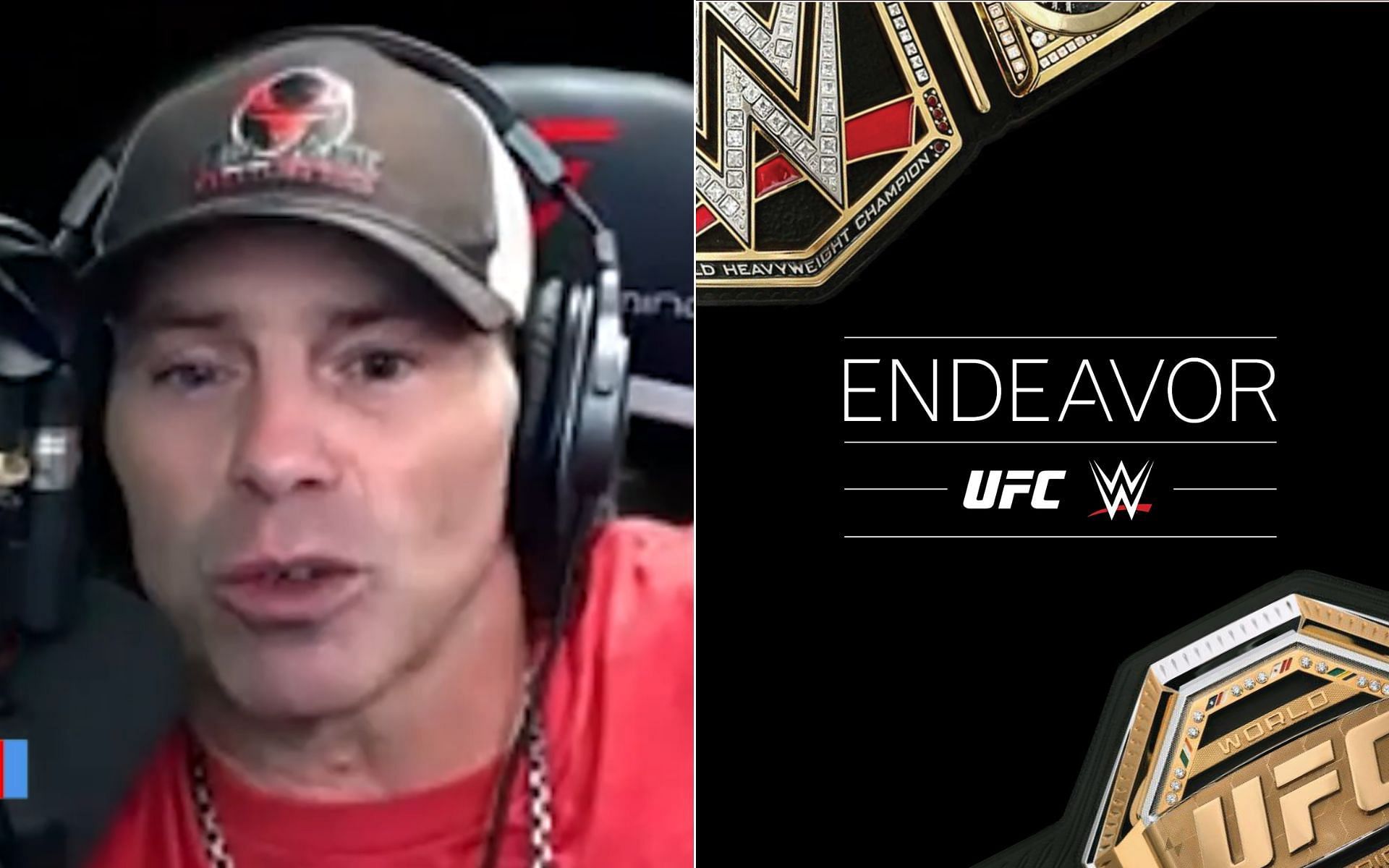 Jens Pulver [Left], and Endeavor announces UFC-WWE merger [Right] [Photo credit @Endeavor - Twitter, and Sportskeeda MMA Originals - YouTube]