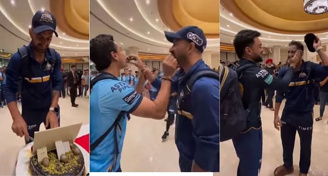 IPL 2023 : पंजाब किंग्स के खिलाफ जीत का गुजरात टाइटंस ने मनाया जोरदार जश्न, वीडियो में मोहित शर्मा केक काटते आये नजर