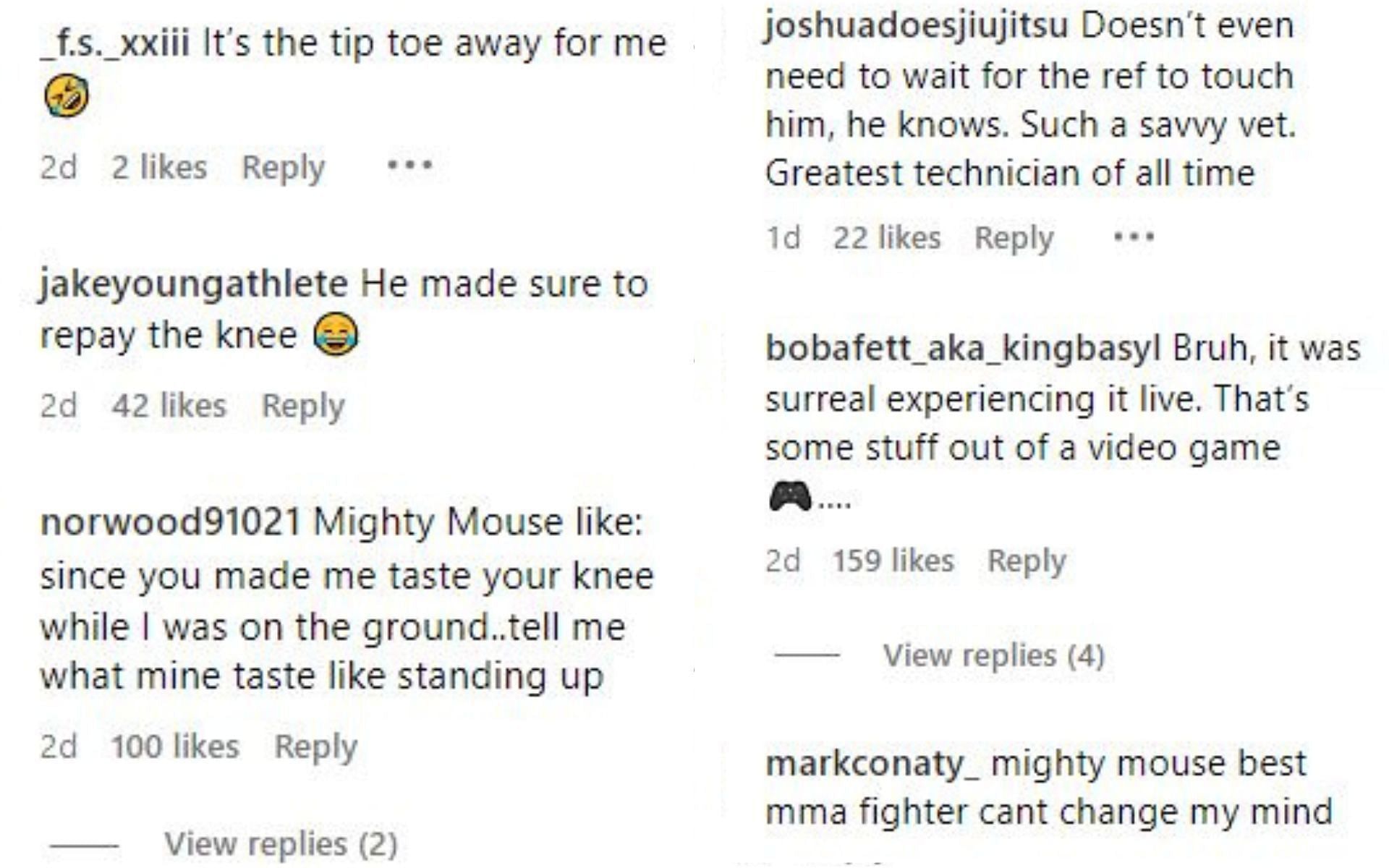 Comments on Demetrious Johnson&#039;s flying knee KO of Adriano Moraes