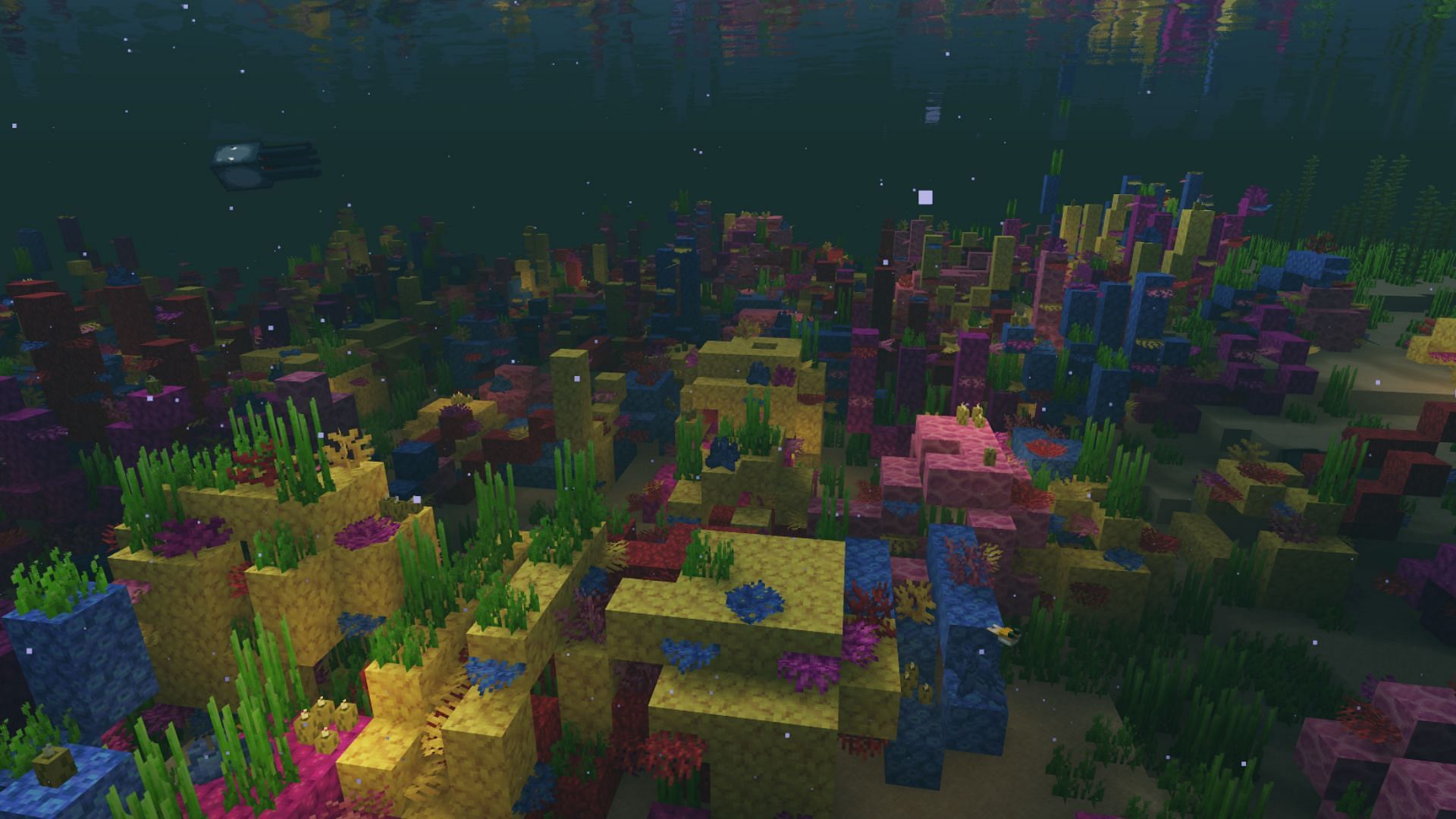 Exploring oceans in Minecraft (Image via Mojang)