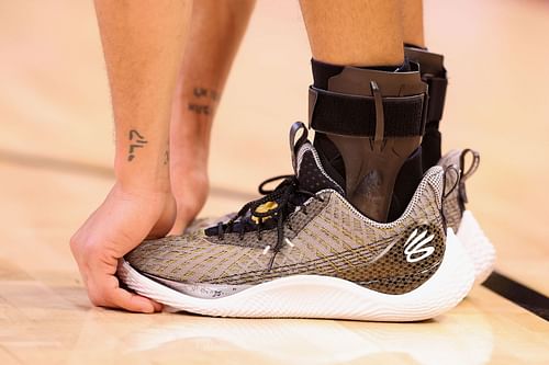 Steph Curry wearing one of his signature Under Armour shoes