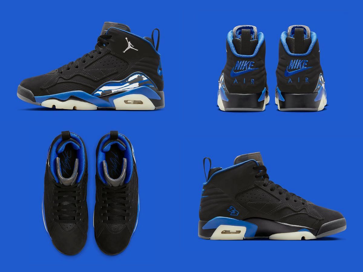 The upcoming Nike Jordan MVP 678 &quot;Black Royal&quot; sneaker, which is a hybrid silhouette inspired by Air Jordan 6, Air Jordan 7, and Air Jordan 8 (Image via Sportskeeda)