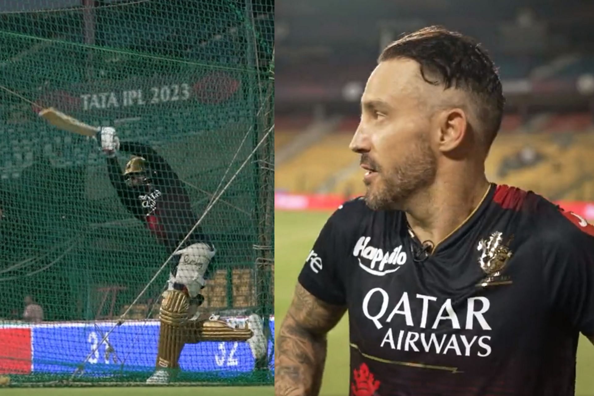 Faf du Plessis and Virat Kohli in RCB net session. 