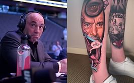 Joe Rogan reacts to fan getting his face inked on leg in an eccentric tattoo