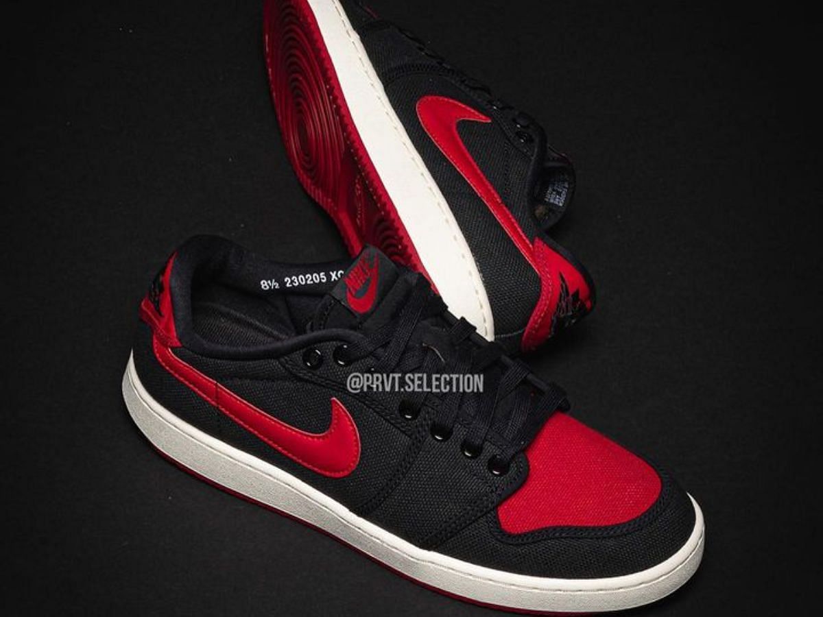 Nike Air Jordan 1 KO Low &quot;Bred&quot; sneakers (Image via @prvt.selection / Instagram)