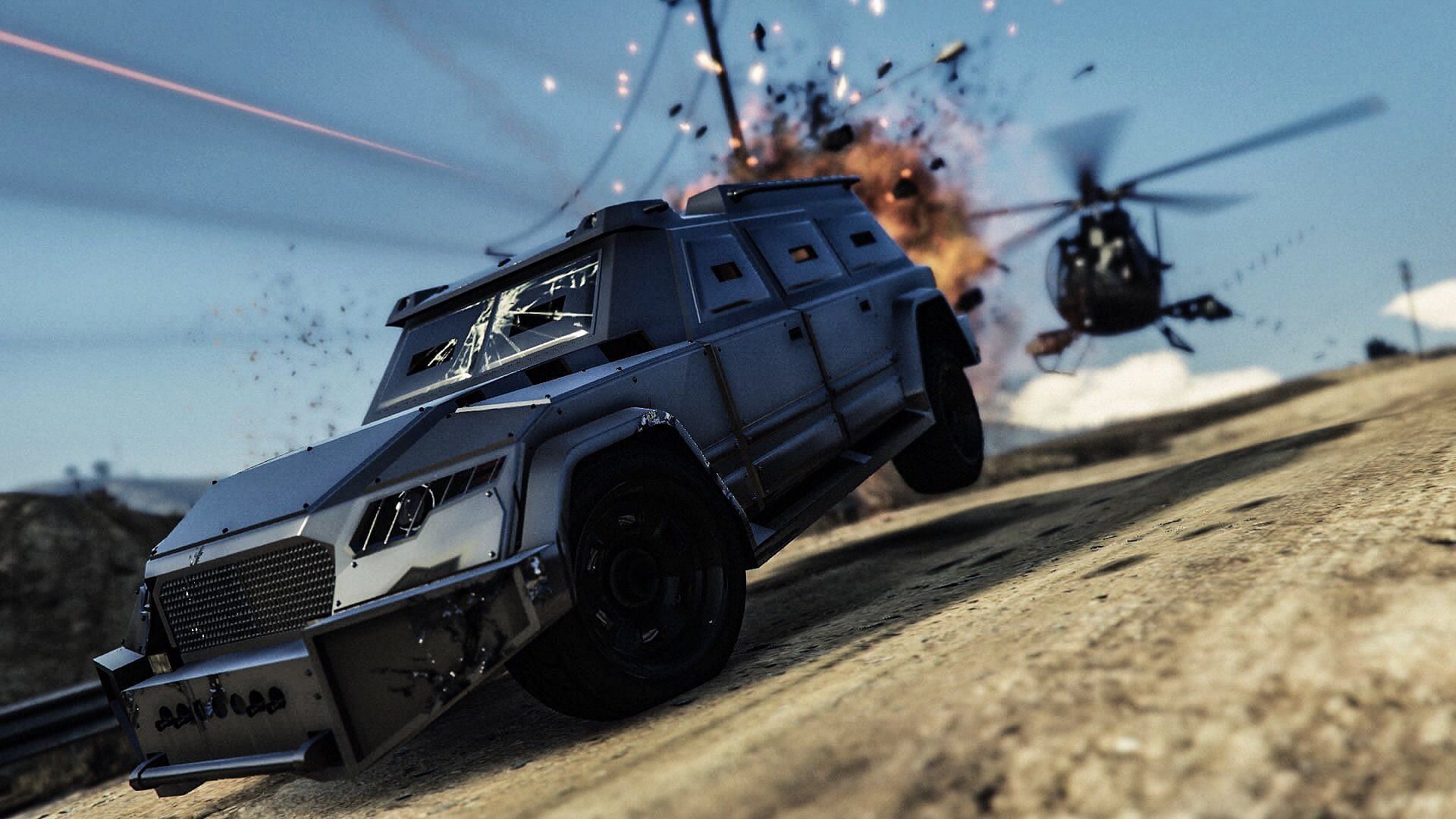 The Nightshark is one of the best weaponized vehicles in GTA Online (Image via Sportskeeda)