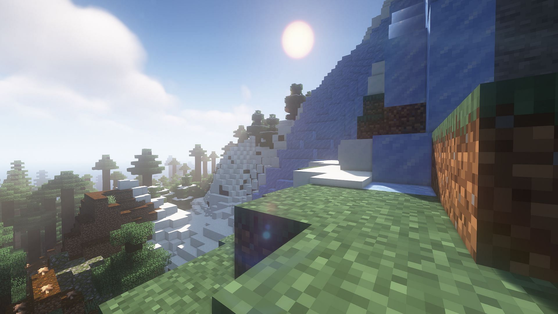 AstraLex adds a unique dream-like effect to the Minecraft world with lens flair and bloom (Image via Mojang)