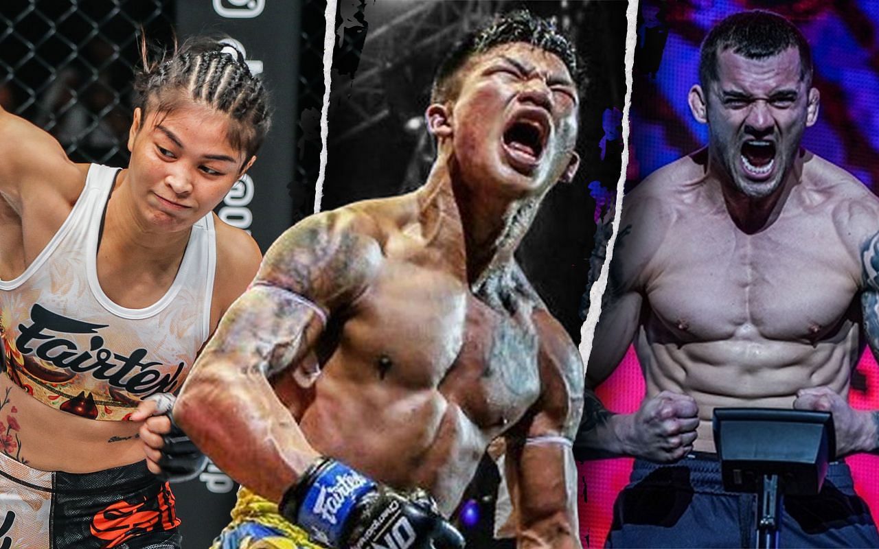 From left to right: Stamp Fairtex, Rodtang Jitmuangnon, Roberto Soldic.