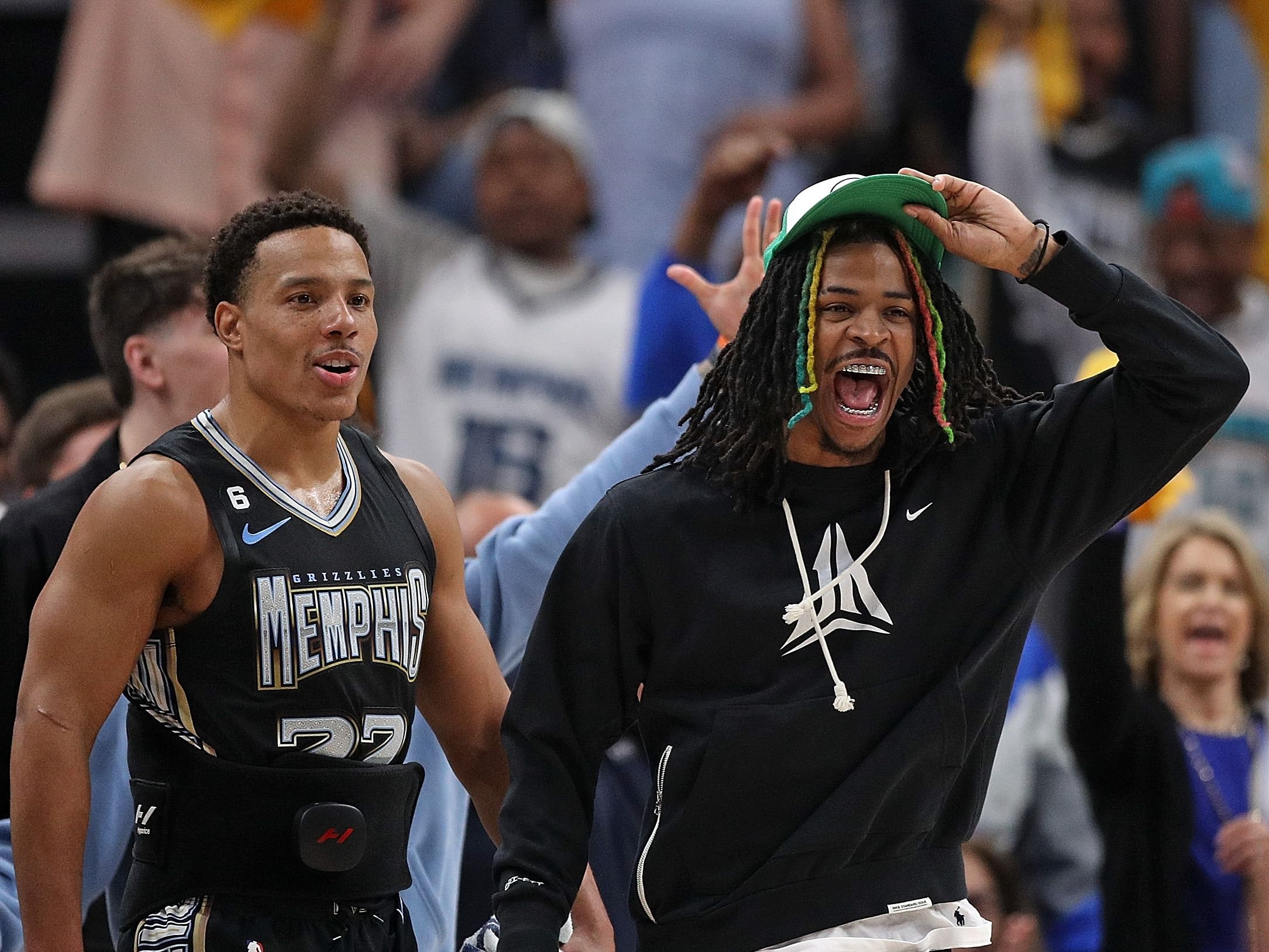 Desmond Bane and Ja Morant of the Memphis Grizzlies