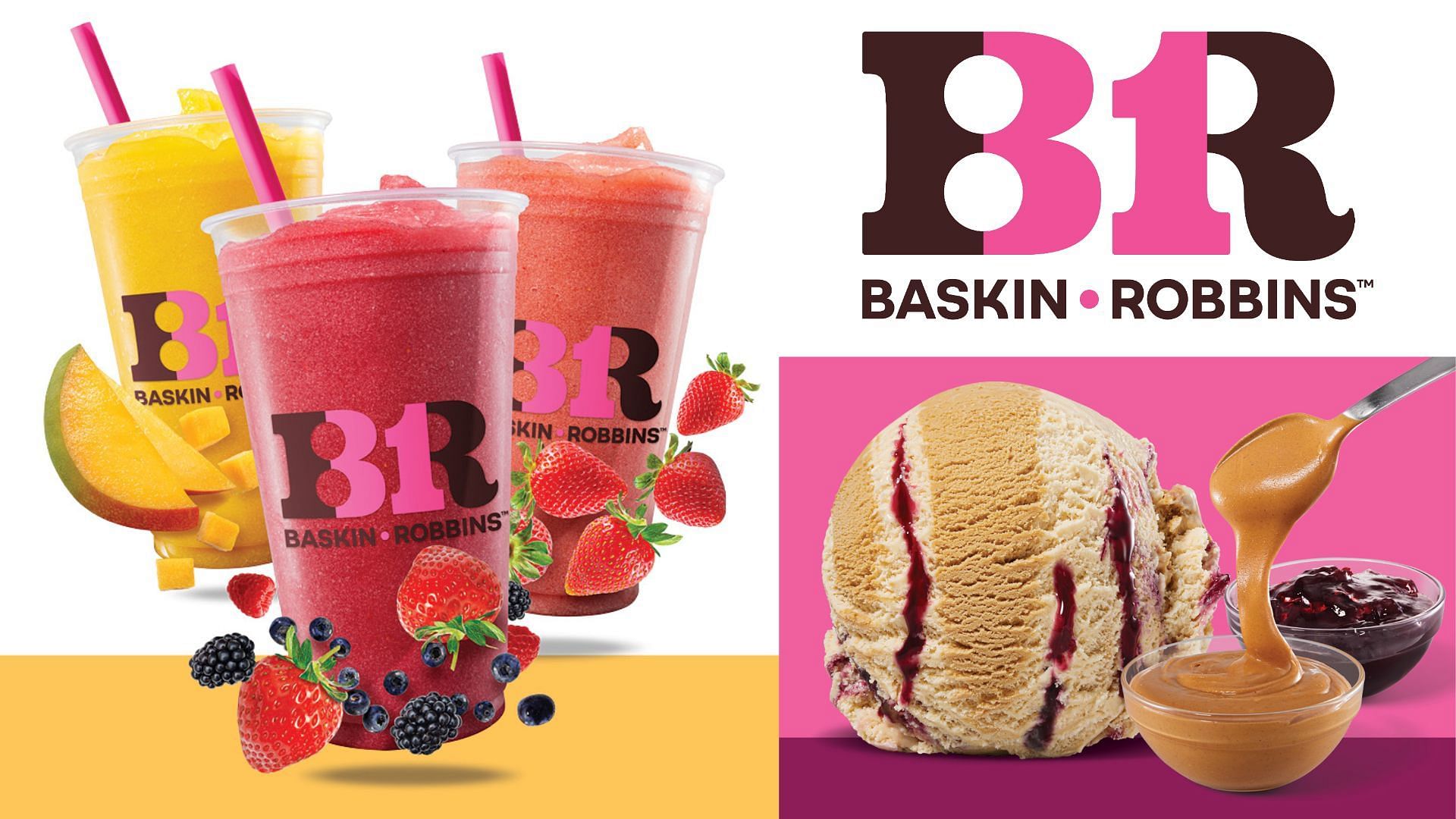 Baskin Robbins welcomes spring with a new PB &lsquo;n J Ice Cream, dairy-free smoothies, and a graduation cake (Image via Baskin-Robbins)