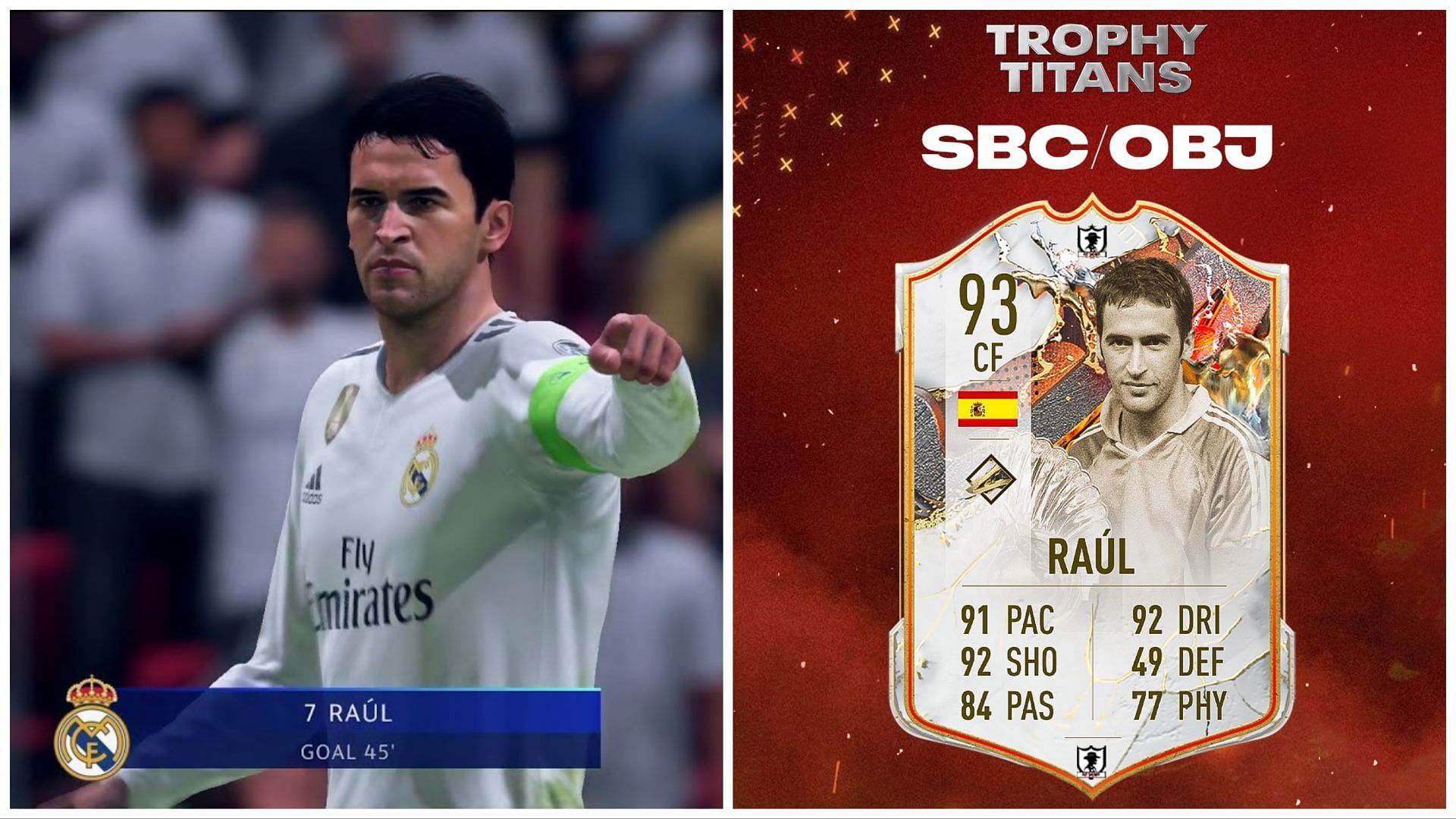 Trophy Titans Raul has been leaked (Images via EA Sports and Twitter/FUT Sheriff)