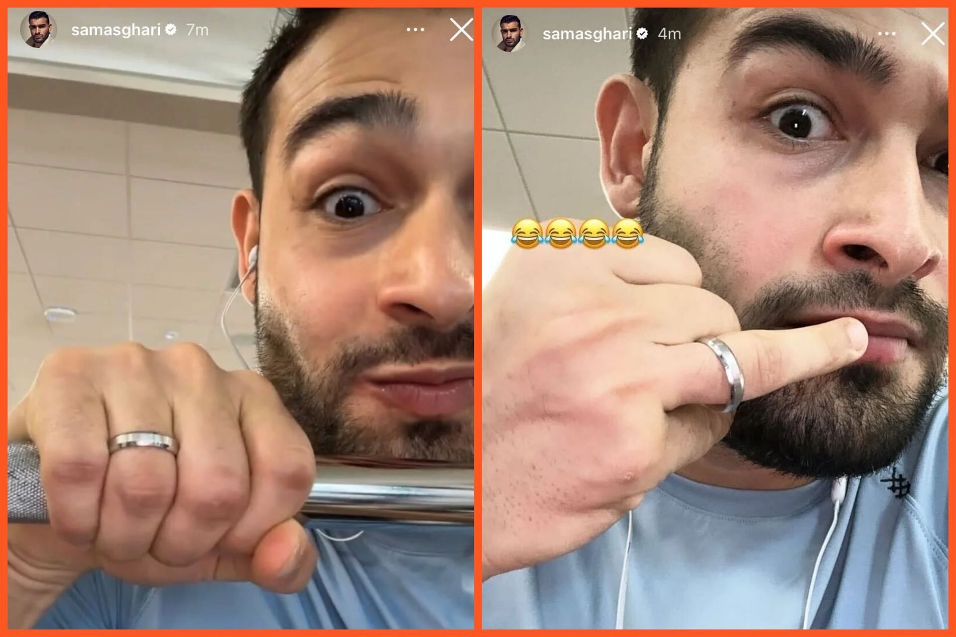 Screengrabs of Sam Asghari&#039;s now-deleted Instagram stories (Image via Instagram/samasghari)