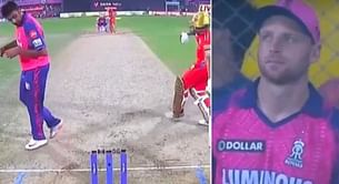[Watch] Ravichandran Ashwin warns Shikhar Dhawan at the non-strikers' end, cameraman immediately shows Jos Buttler's reaction