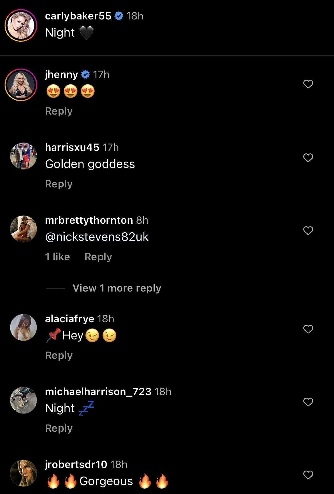 Instagram comments on Carly Baker&#039;s post