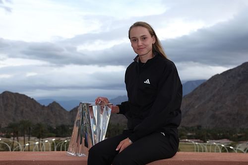 Elena Rybakina at the 2023 BNP Paribas Open.