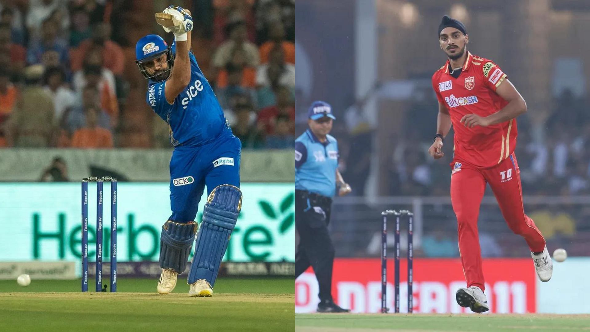 Rohit Sharma (L) &amp; Arshdeep Singh (P.C.:iplt20.com)