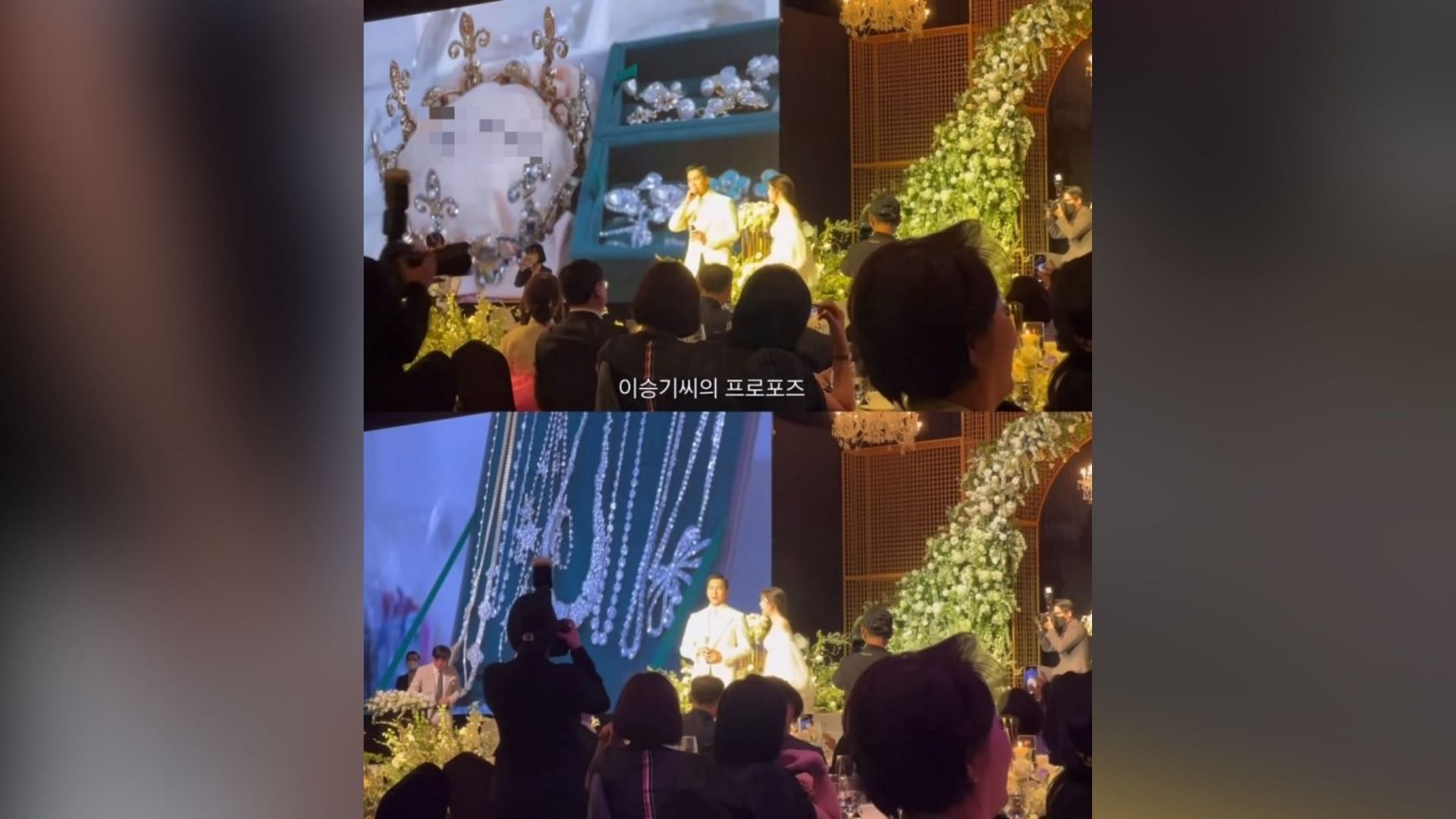 Pictures showing the alleged product placement behind the bride and the groom (Image via Money Today)