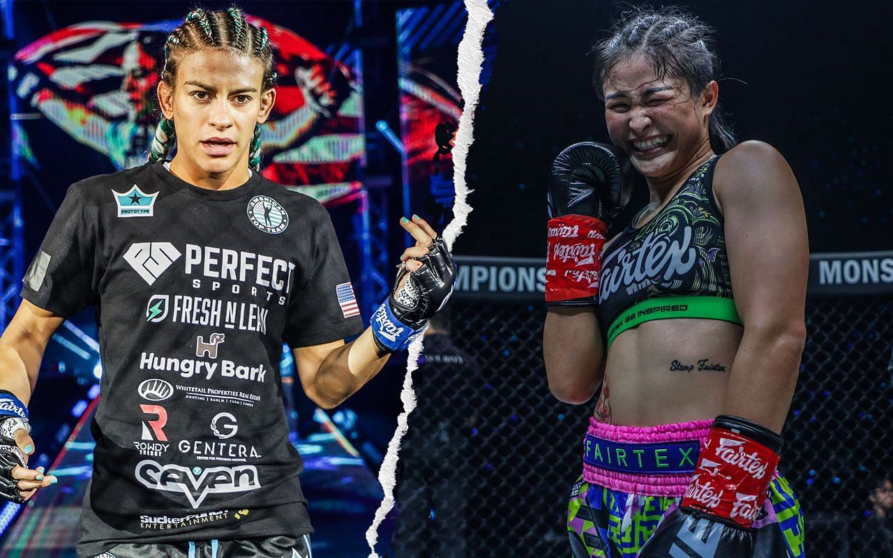 Alyse Anderson (L) / Stamp Fairtex (R) -- Photo by ONE Championship