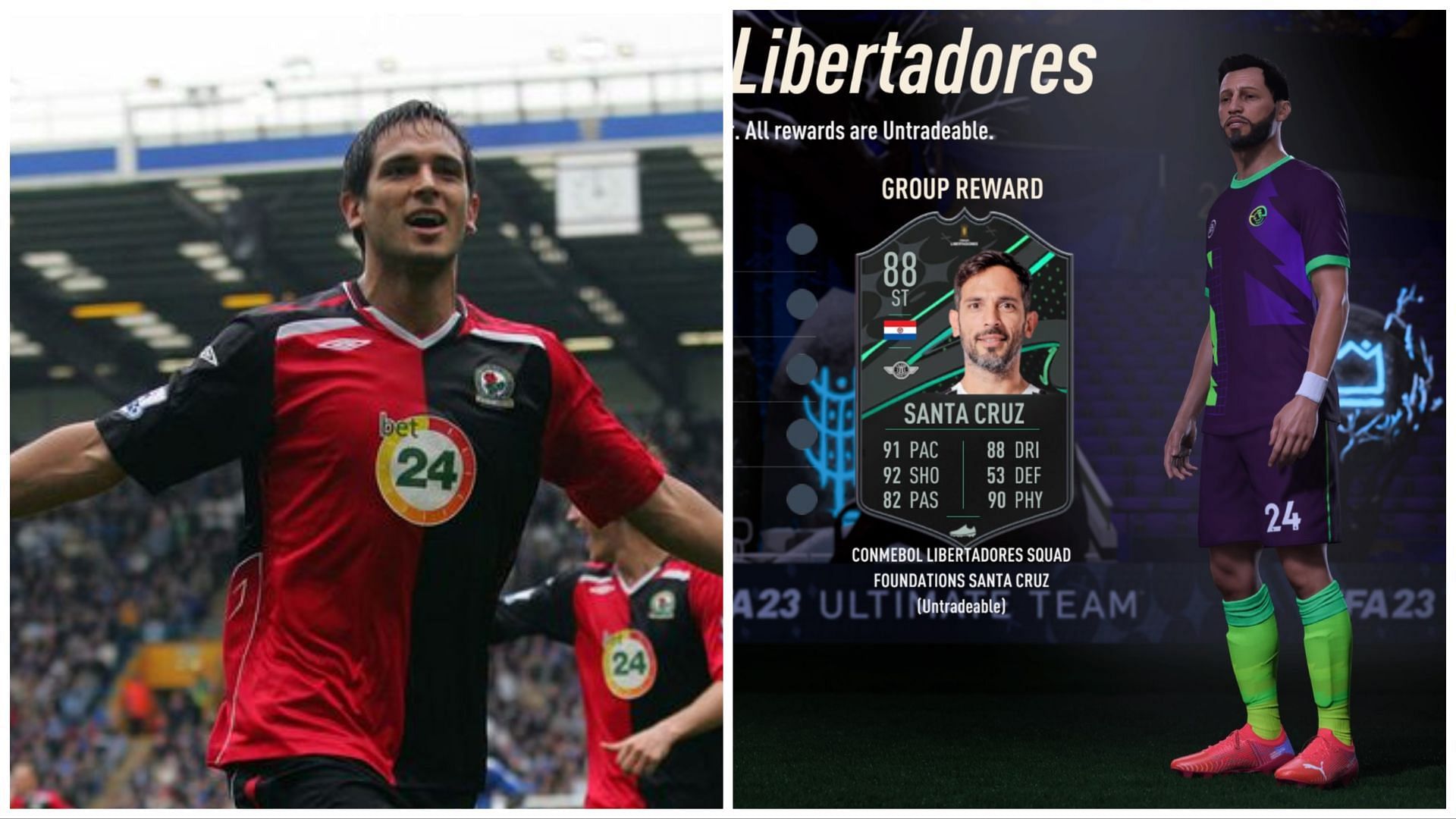 Roque Santa Cruz has received a special card in FIFA 23 (Images via AFP and EA Sports)