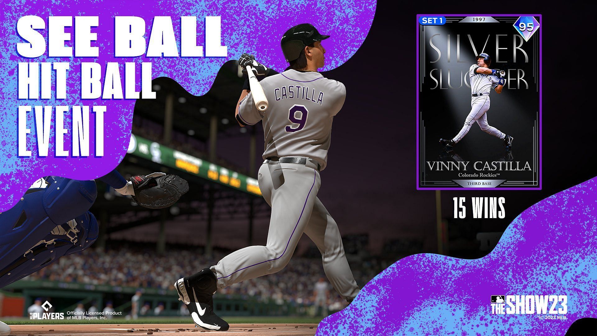 Reach 15 wins in See Ball, Hit Ball event to get Vinny Castilla for free in MLB The Show 23 (Image via San Diego Studio)