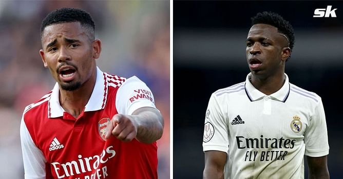 Real Madrid star Vinicius Jr reacts to Gabriel Jesus' performance in Arsenal's 4-1 win over Leeds